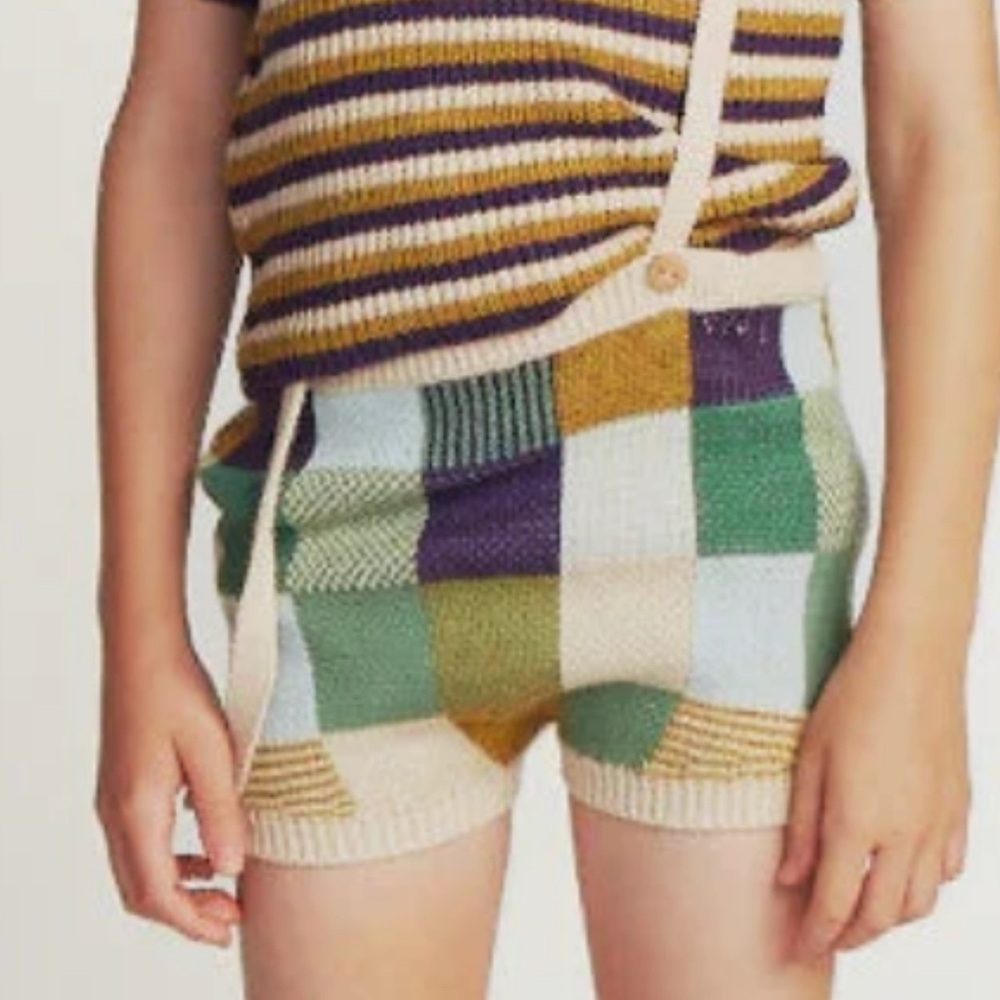 Oeuf Striped Knit Shorts - Mustard, Navy, Cream, Green